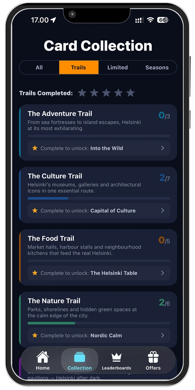 ROAM app — trail view