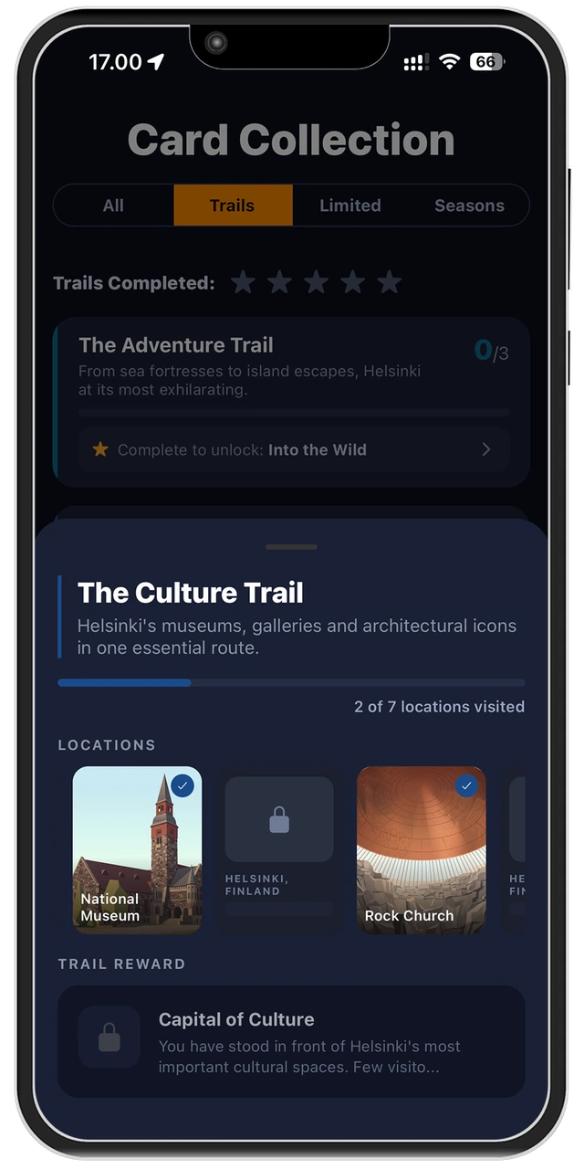 ROAM app — card collect